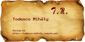 Todesco Mihály névjegykártya